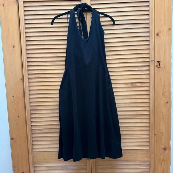 NWT Pact Elegant Black Halter Dress size medium - Picture 1 of 7